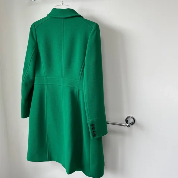 J.Crew wool classic coat, emerald green, turquoise and gold floral lining size 6 - Picture 10 of 10